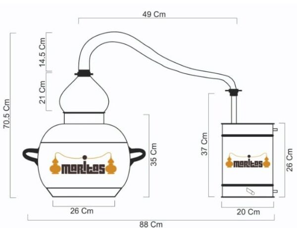 Alambiques de Cobre Marca Maritas Modelo Clasico 50 litros - Imagen 2