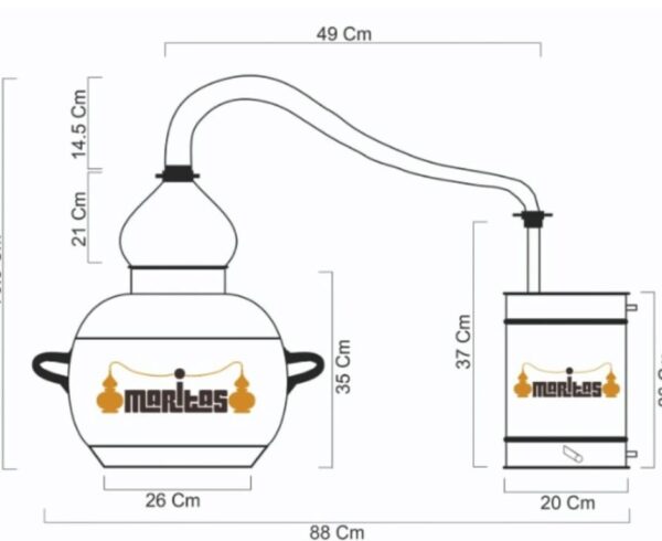 Alambiques de Cobre Marca Maritas Modelo Clasico 20 litros - Imagen 2